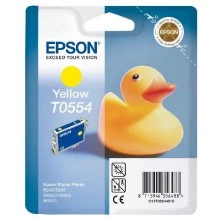 Картридж с желтыми чернилами Epson T0554 для RX520, R240 (C13T05544010)