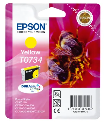 Картридж с желтыми чернилами Epson T0734 (C13T10544A10) в России Картридж с желтыми чернилами Epson T0734 (C13T10544A10) в России