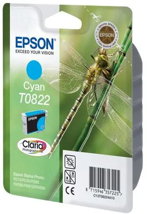 Картридж с голубыми чернилами Epson T0822 (C13T11224A10) в России Картридж с голубыми чернилами Epson T0822 (C13T11224A10) в России