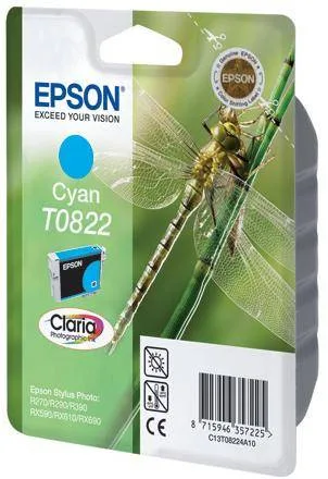 Картридж с голубыми чернилами Epson T0822 (C13T11224A10) Картридж с голубыми чернилами Epson T0822 (C13T11224A10)