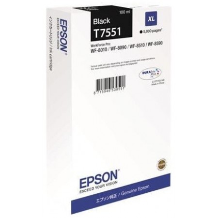 Картридж повышенной емкости с черными чернилами Epson T7551 для WF-8090, 8590 (C13T755140) в Москве Картридж повышенной емкости с черными чернилами Epson T7551 для WF-8090, 8590 (C13T755140) в Москве