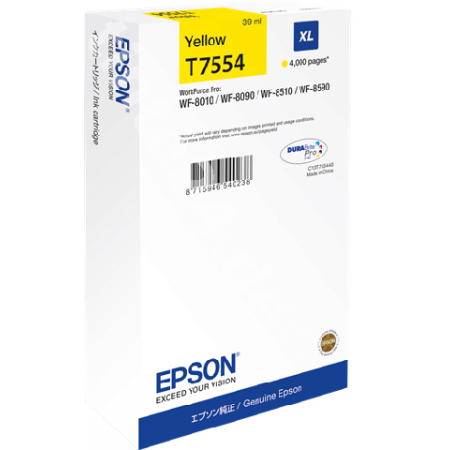 Картридж повышенной емкости с желтыми чернилами Epson T7554 для WF-8090, 8590 (C13T755440) в Москве Картридж повышенной емкости с желтыми чернилами Epson T7554 для WF-8090, 8590 (C13T755440) в Москве
