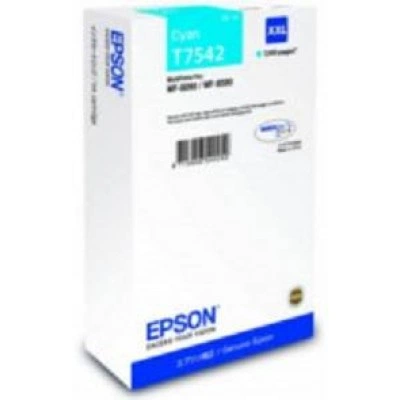 Картридж экстраповышенной емкости с голубыми чернилами Epson T7542 для WF-8090, 8590 (C13T754240)