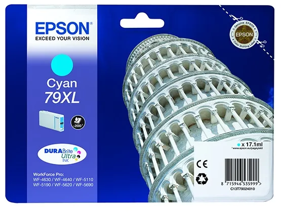 Картридж повышенной емкости с голубыми чернилами Epson T7902 для WF-5110DW, WF-5620DWF (C13T79024010) в России Картридж повышенной емкости с голубыми чернилами Epson T7902 для WF-5110DW, WF-5620DWF (C13T79024010) в России