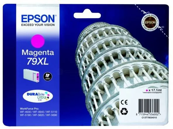 Картридж повышенной емкости с пурпурными чернилами Epson T7903 для WF-5110DW, WF-5620DWF (C13T79034010) Картридж повышенной емкости с пурпурными чернилами Epson T7903 для WF-5110DW, WF-5620DWF (C13T79034010)