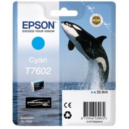 Контейнер с голубыми чернилами Epson T7602 для SC-P600 (C13T76024010) в Москве Контейнер с голубыми чернилами Epson T7602 для SC-P600 (C13T76024010) в Москве