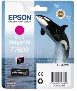 Контейнер с пурпурными чернилами Epson T7603 для SC-P600 (C13T76034010) в России Контейнер с пурпурными чернилами Epson T7603 для SC-P600 (C13T76034010) в России