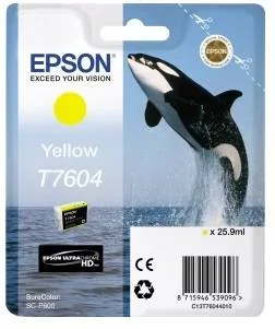 Контейнер с желтыми чернилами Epson T7604 для SC-P600 (C13T76044010) Контейнер с желтыми чернилами Epson T7604 для SC-P600 (C13T76044010)