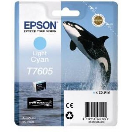 Контейнер с светло-голубыми чернилами Epson T7605 для SC-P600 (C13T76054010) в Москве Контейнер с светло-голубыми чернилами Epson T7605 для SC-P600 (C13T76054010) в Москве