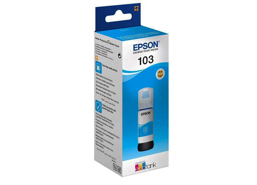 Картридж Epson Ecotank 103, Cyan, 65 мл (C13T00S24A) в России Картридж Epson Ecotank 103, Cyan, 65 мл (C13T00S24A) в России