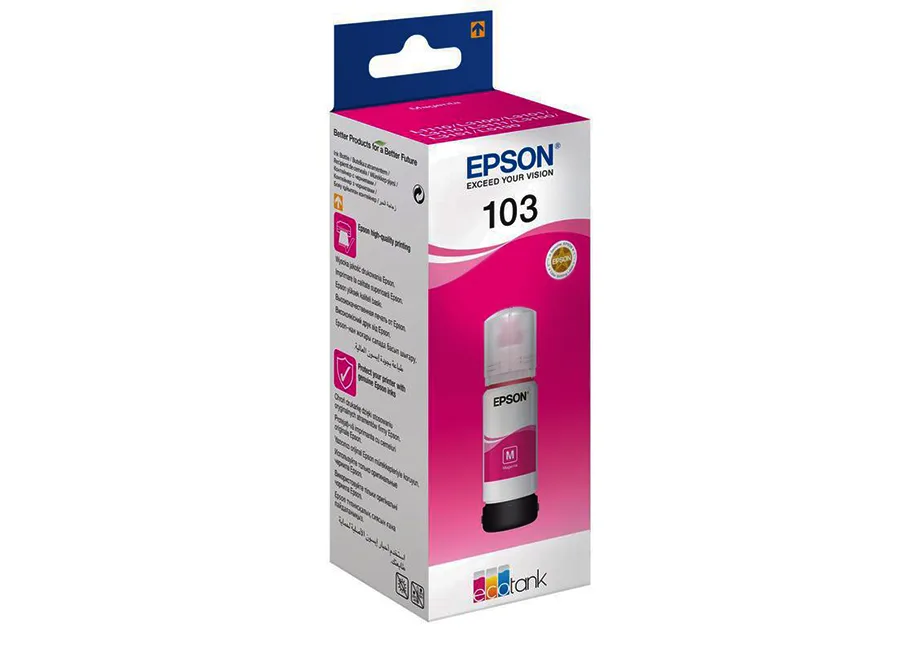 Картридж Epson Ecotank 103, Magenta, 65 мл (C13T00S34A) в России Картридж Epson Ecotank 103, Magenta, 65 мл (C13T00S34A) в России