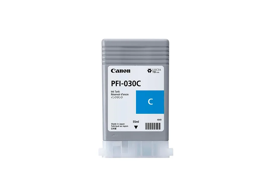 Чернила пигментные CANON Pigment Ink PFI-030 (Cyan) Голубой, 55 мл., (3490C001AA)