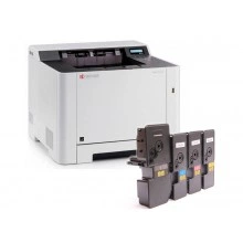 Принтер Kyocera Ecosys P5021cdn с набором картриджей TK-5220C/M/Y/K