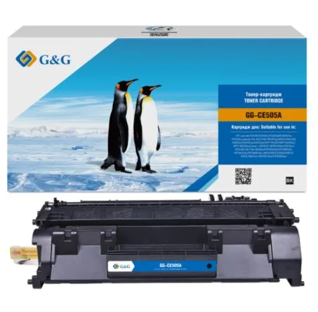 Cartridge G&G 05A для HP LJ P2035/P2055/M401/M425; CANON LBP6300/6310/6650/6670 (2300стр.) (аналог CE505A)