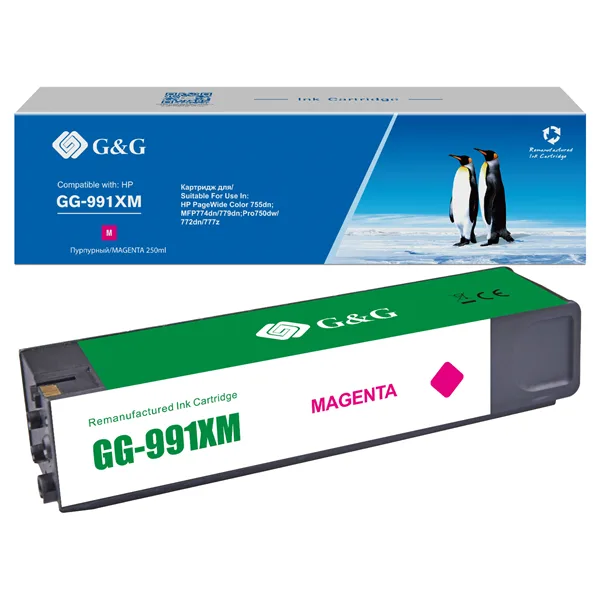 Cartridge G&G 991X для HP PageWide Managed, (16 000стр.), пурпурный (аналог X4D13AC,M0K10XC,M0J94AE) в России Cartridge G&G 991X для HP PageWide Managed, (16 000стр.), пурпурный (аналог X4D13AC,M0K10XC,M0J94AE) в России