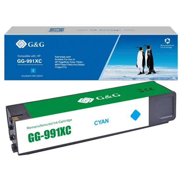 Cartridge G&G 991X для HP PageWide Managed, (16 000стр.), голубой (аналог X4D10AC,M0K06XC,M0J90AE) в России Cartridge G&G 991X для HP PageWide Managed, (16 000стр.), голубой (аналог X4D10AC,M0K06XC,M0J90AE) в России