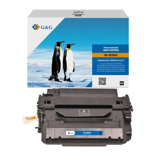 Cartridge G&G 55X для HP LJ M525/P3015/M525/ M521; CANON LBP-6750dn/6780X/MF515DW (аналог CE255X) в России Cartridge G&G 55X для HP LJ M525/P3015/M525/ M521; CANON LBP-6750dn/6780X/MF515DW (аналог CE255X) в России