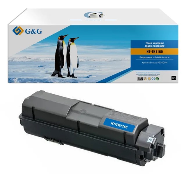 G&G toner cartridge for Kyocera P2040dn/P2040dw 7 200 pages with chip TK-1160 1T02RY0NL0 гарантия 12 мес. в России G&G toner cartridge for Kyocera P2040dn/P2040dw 7 200 pages with chip TK-1160 1T02RY0NL0 гарантия 12 мес. в России