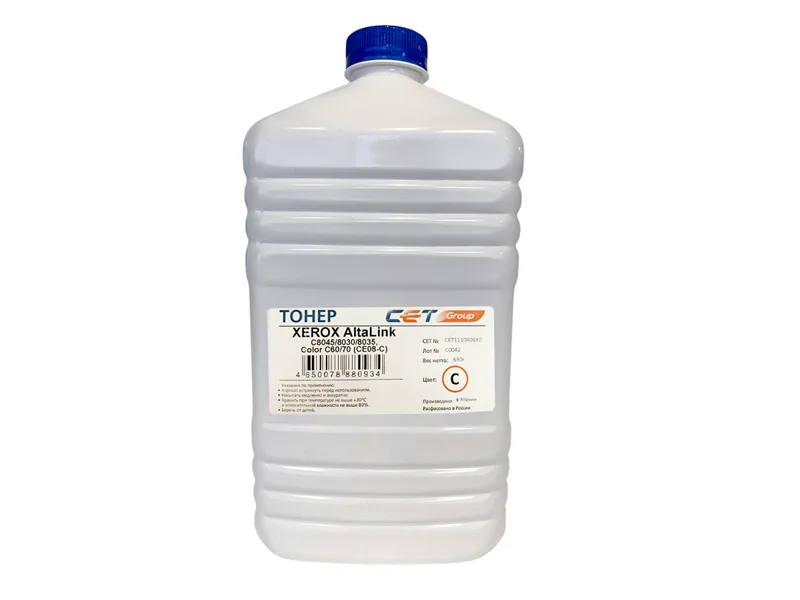 Тонер CE08-C (CPT) для XEROX AltaLink C8045/8030/8035, Color C60/70 (Japan) Cyan, 630г/бут, (унив.), CET111040630 в России Тонер CE08-C (CPT) для XEROX AltaLink C8045/8030/8035, Color C60/70 (Japan) Cyan, 630г/бут, (унив.), CET111040630 в России