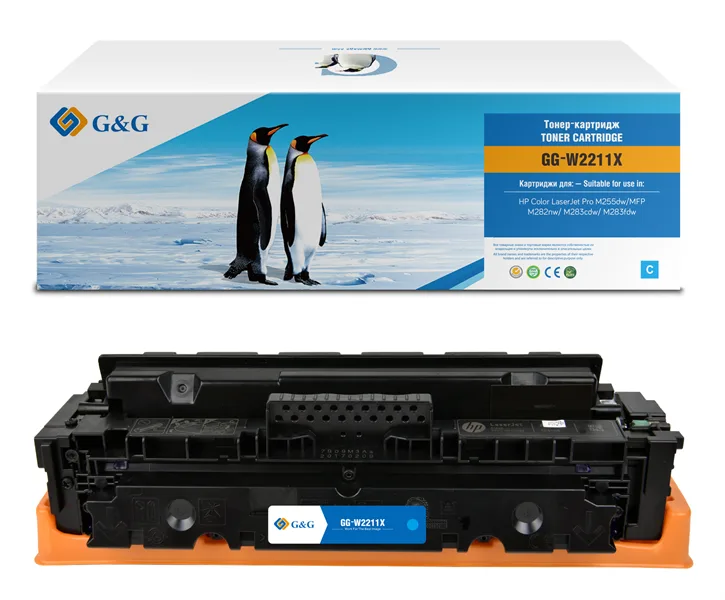 Cartridge G&G 207X для HP CLJ M255/M282/M283, с чипом (2 450стр.), голубой (аналог W2211X) в России Cartridge G&G 207X для HP CLJ M255/M282/M283, с чипом (2 450стр.), голубой (аналог W2211X) в России